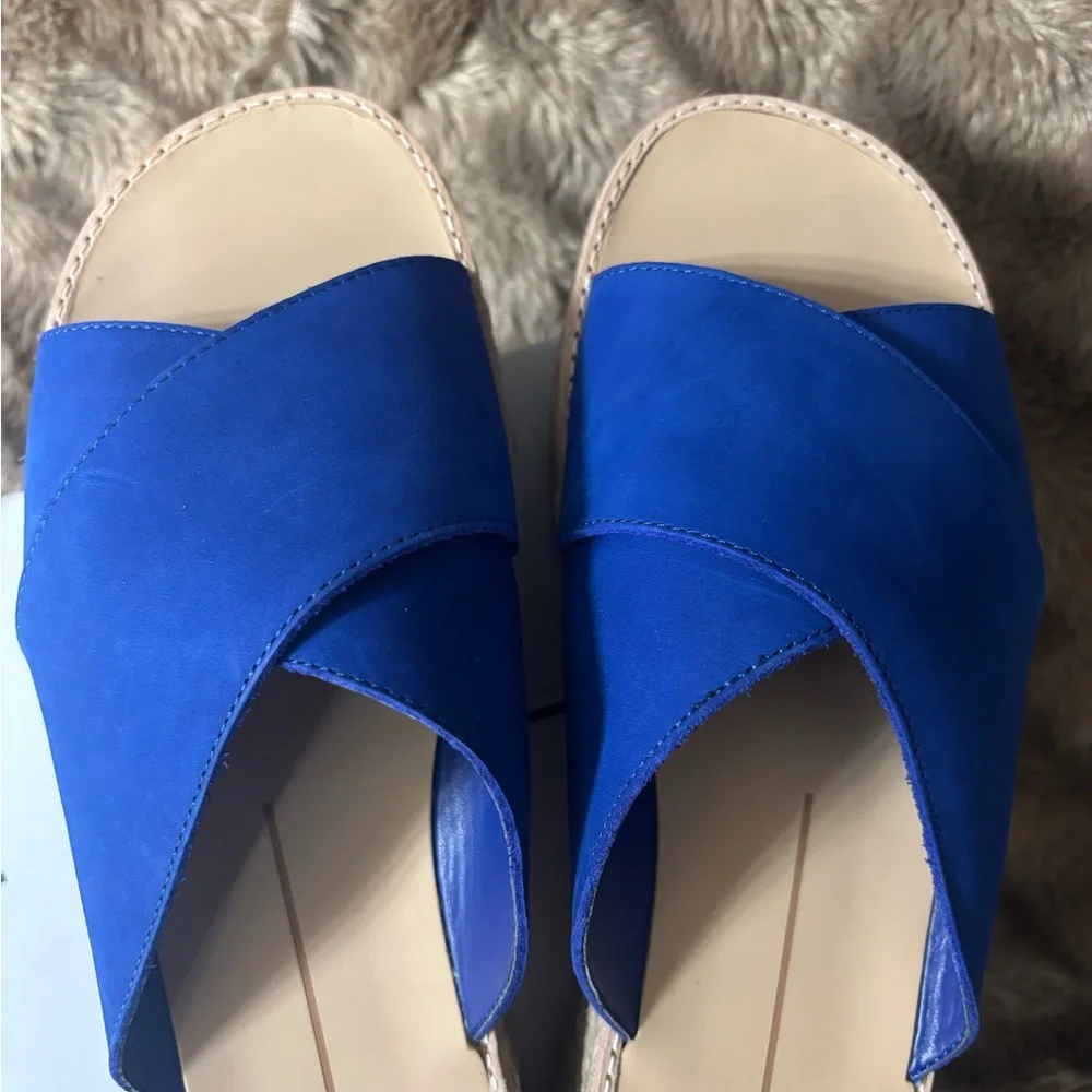 Dolce Vita Royal Blue Crossband Espadrille Slide Sandals